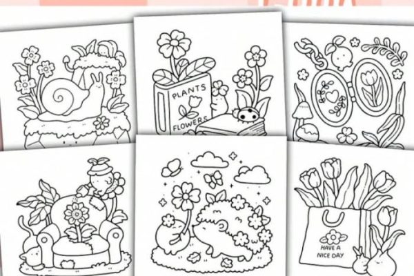 Animal coloring pages for teenagers flower