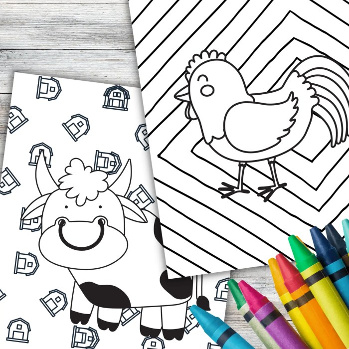 Farm animals coloring for kids