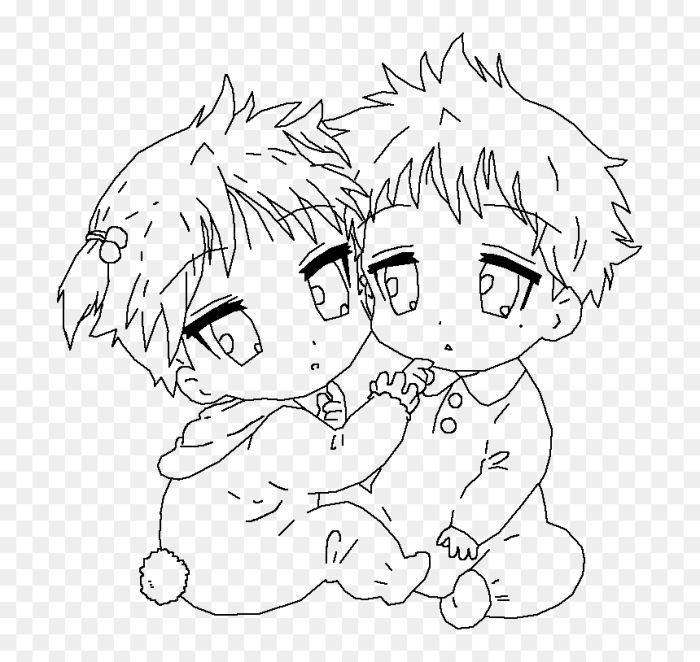 Anime babies coloring pages cute