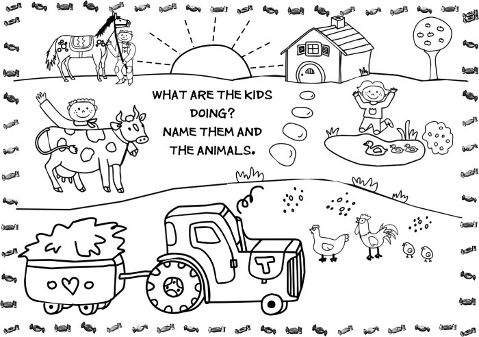 Coloring preschool farm animals