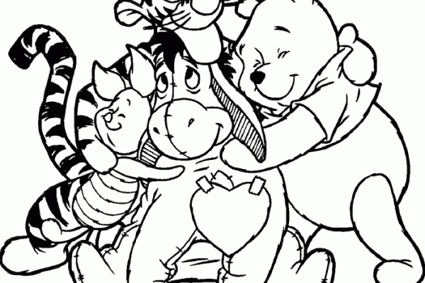 Animal friendship coloring page