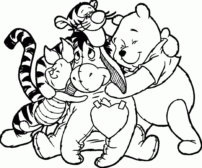 Animal friendship coloring page