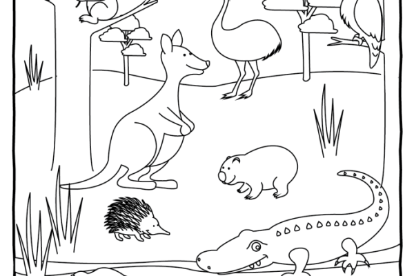 Animals of australia coloring pages