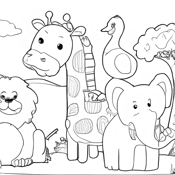 Animals black and white coloring pages