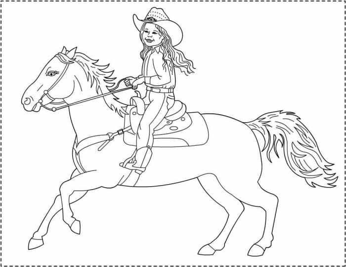 Anime cowgirl coloring page