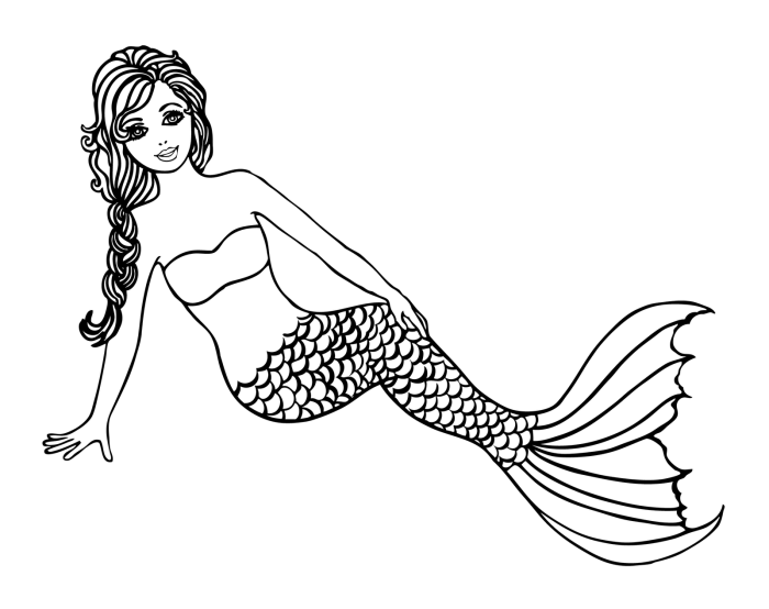 Animated mermaid coloring pages