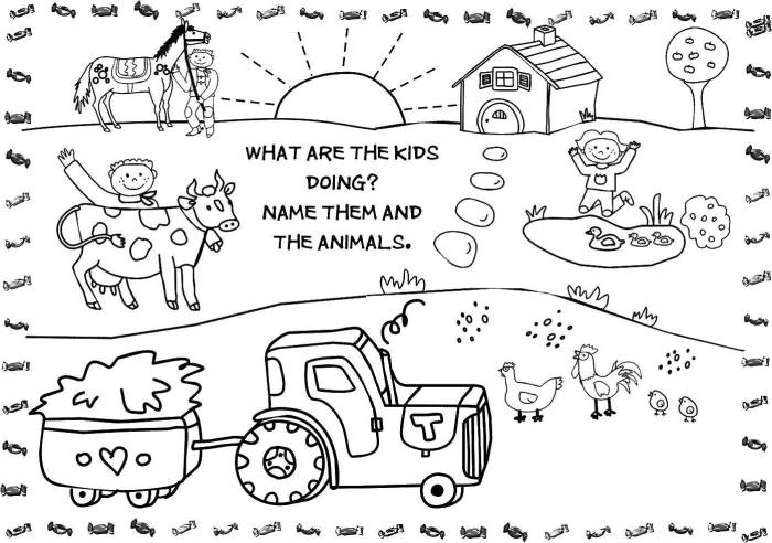 Coloring preschool farm animals