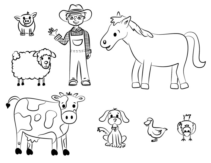 Coloring preschool farm animals