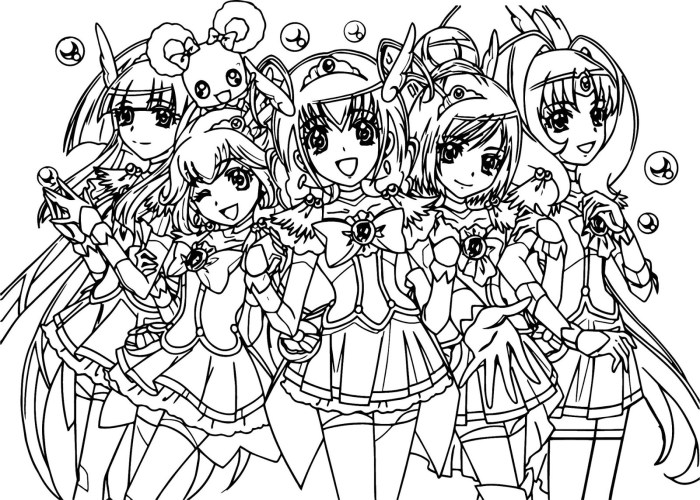 Anime coloring pages glitter force