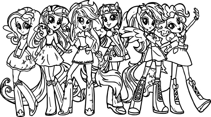 Anime coloring pages my little pony