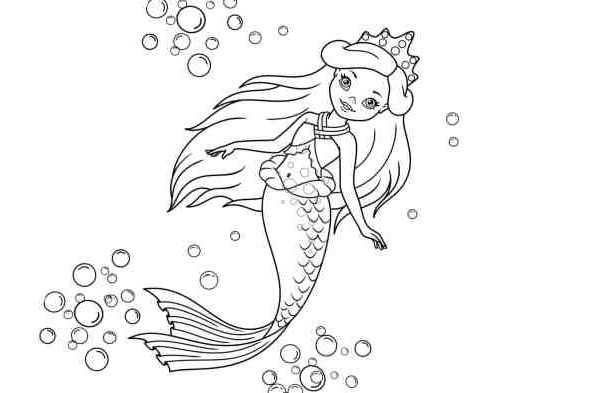 Animated mermaid coloring pages