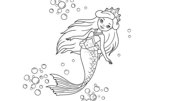 Animated mermaid coloring pages