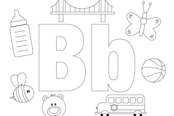 Animals with letter b coloring pages