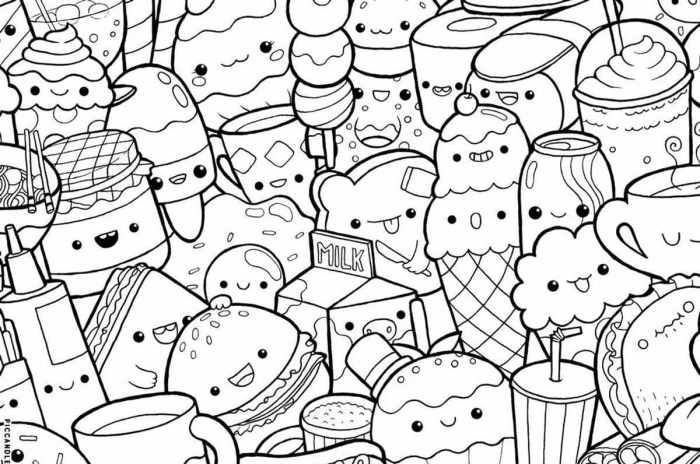 Coloring pages animals in food