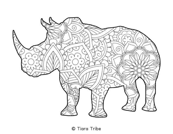 Free mandala animal coloring pages