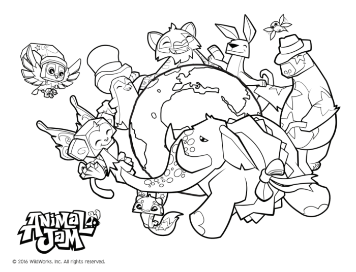 Animal jam coloring pages online