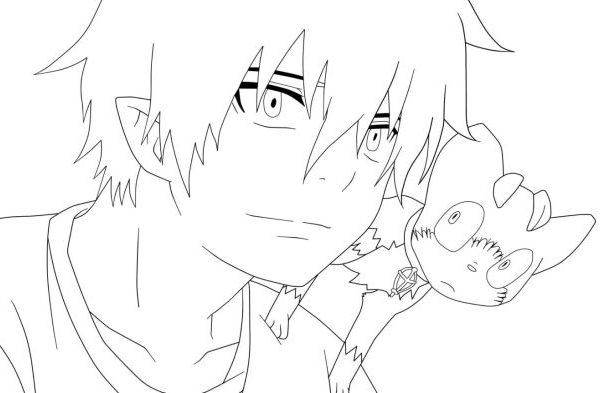 Anime boy face coloring pages