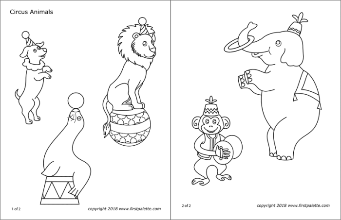 Animal circus face coloring book