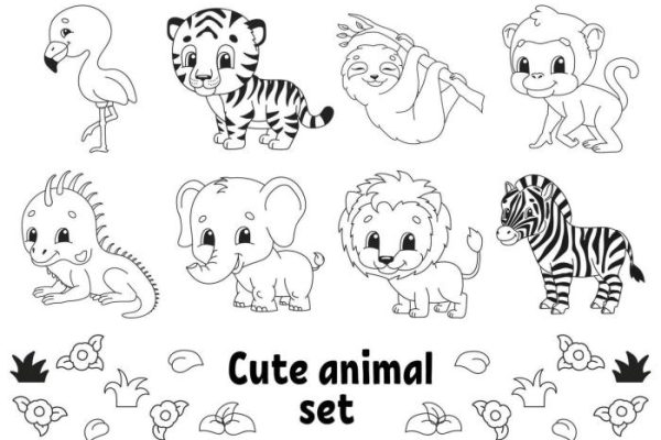 Animal cartoon picture coloring