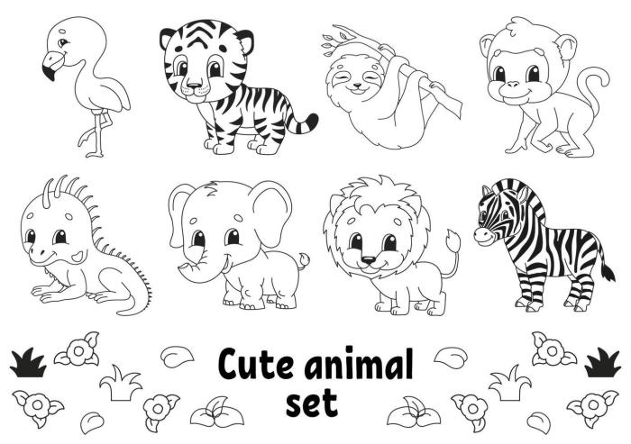 Animal cartoon picture coloring