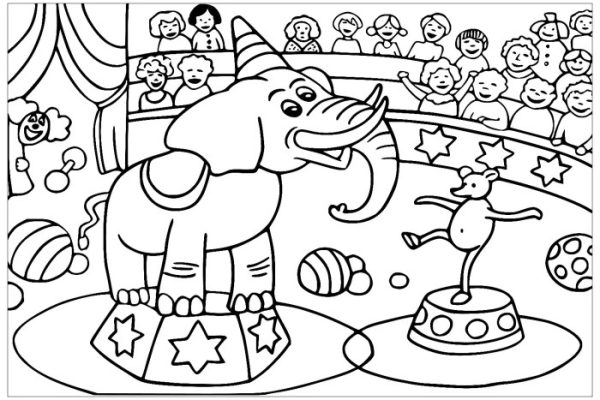 Animal circus face coloring book