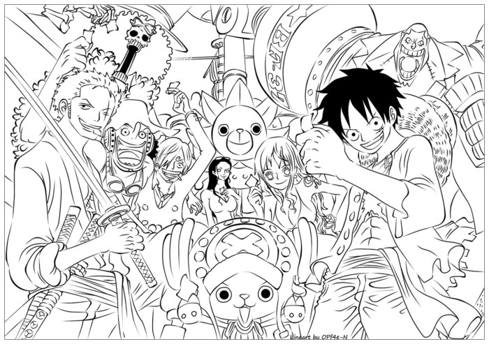 Coloring pages anime one piece