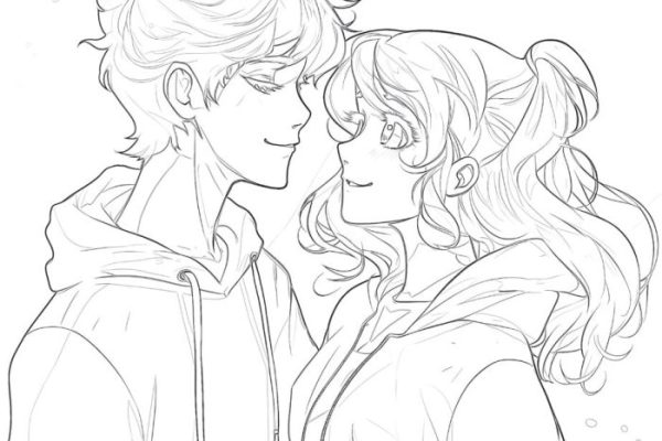 Anime coloring pages couple