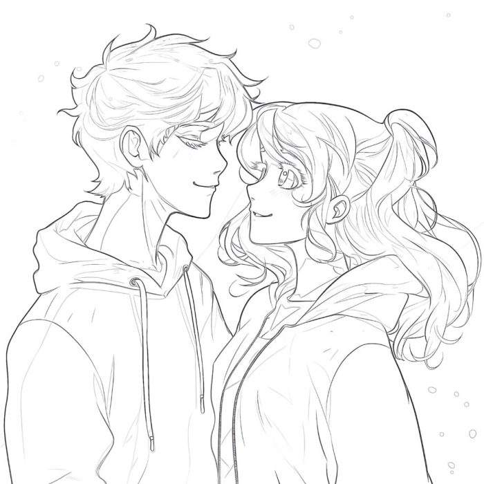 Anime coloring pages couple