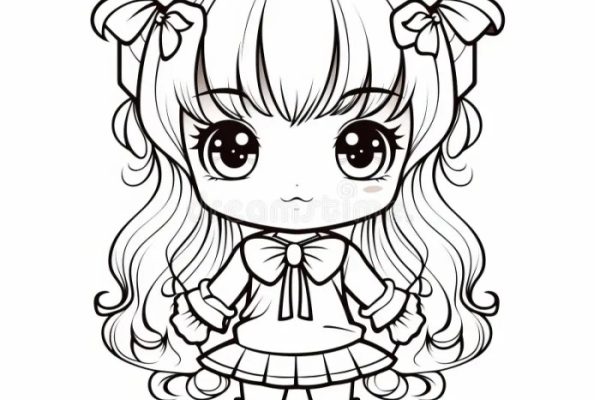 Anime chibi easy coloring pages