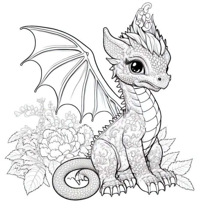 Anime coloring sheets dragon