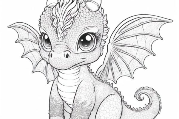 Animal dragon cartoon coloring pages