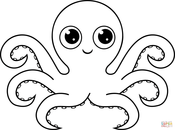 Animated octopus coloring page