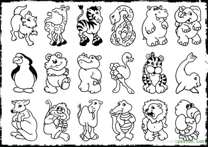 Animal coloring sheets for children