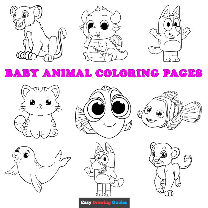 Animal coloring pages for girls baby animals