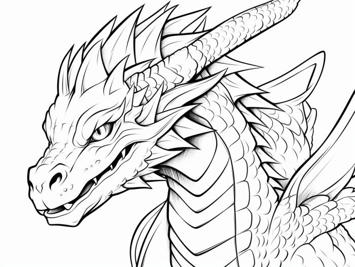 Anime coloring sheets dragon