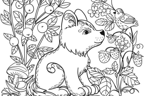 Animal coloring page realistic