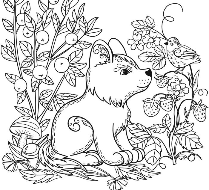 Animal coloring page realistic