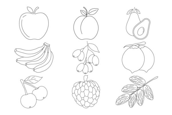 Animated fruit coloring pages