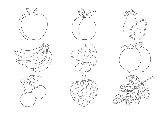 Animated fruit coloring pages