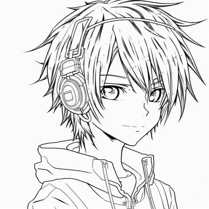 Cute anime boys coloring pages