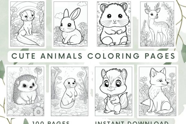 Cute little animal coloring pages