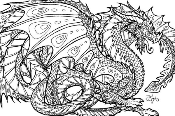 Complicated coloring pages of animals