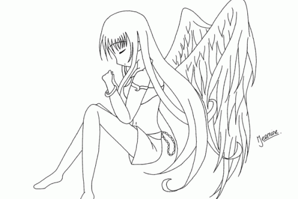 Anime boy angel coloring pages