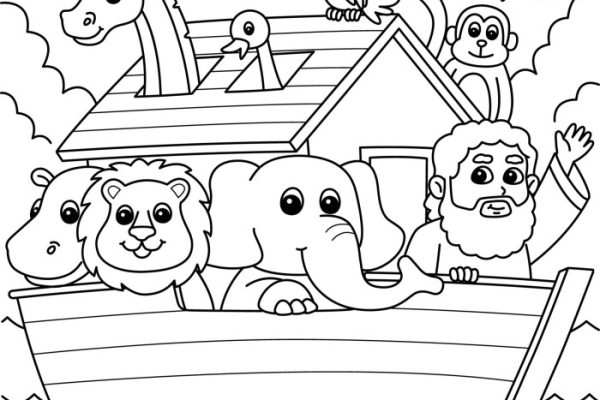 Animals in the ark coloring page