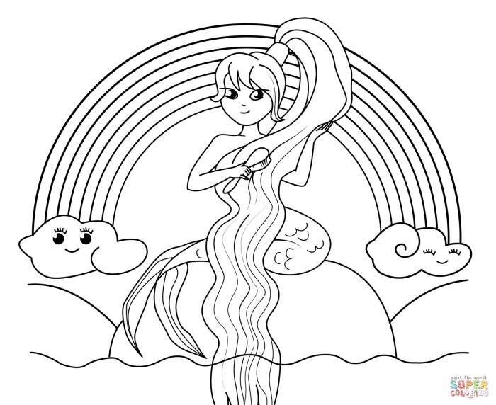 Free coloring page of merfairy anime