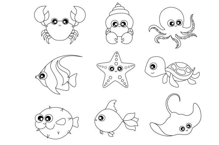 First grade sea animal coloring pages