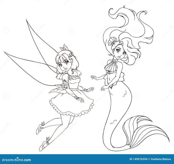 Free coloring page of merfairy anime