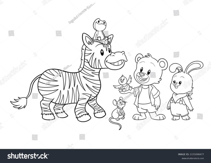 Animal friendship coloring page