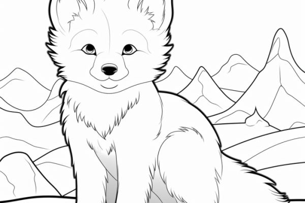 Cute winter animal coloring