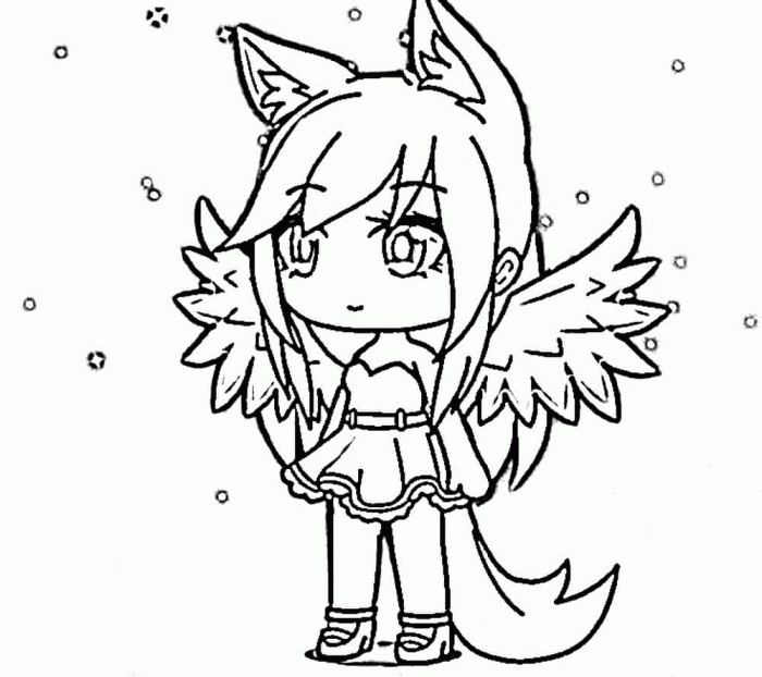 Anime angel coloring page